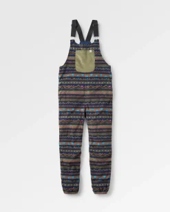 Ace Recycled Polar Fleece Dungarees - Mountain Geo Multi