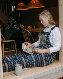 Ace Recycled Polar Fleece Dungarees - Mountain Geo Multi