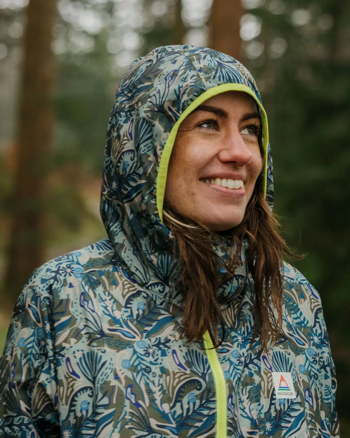 Anorak coupe-vent recyclé Viento - Abstract Seaweed Pistachio