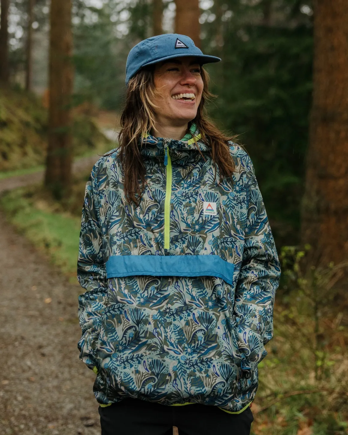 Anorak coupe-vent recyclé Viento - Abstract Seaweed Pistachio