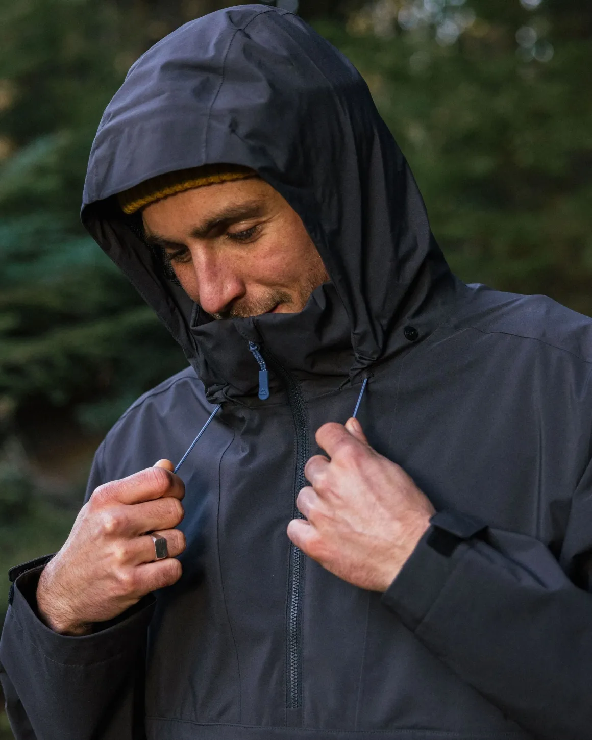 Anorak Imperméable Recyclé Diablo - Noir Délavé