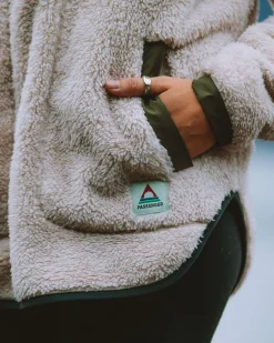 Beaumont Sherpa Recyclé à Capuche en Polaire - Blanc Vintage