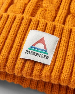 Bonnet en maille torsadée recyclée Fireside - Orange Sunrise