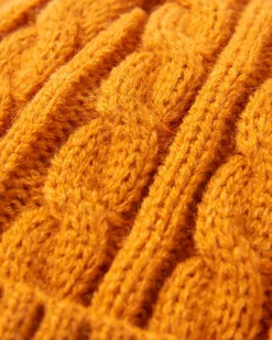 Bonnet en maille torsadée recyclée Fireside - Orange Sunrise