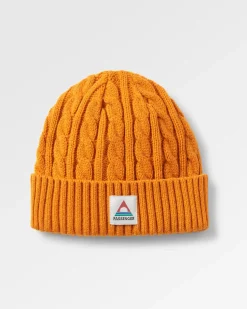 Bonnet en maille torsadée recyclée Fireside - Orange Sunrise