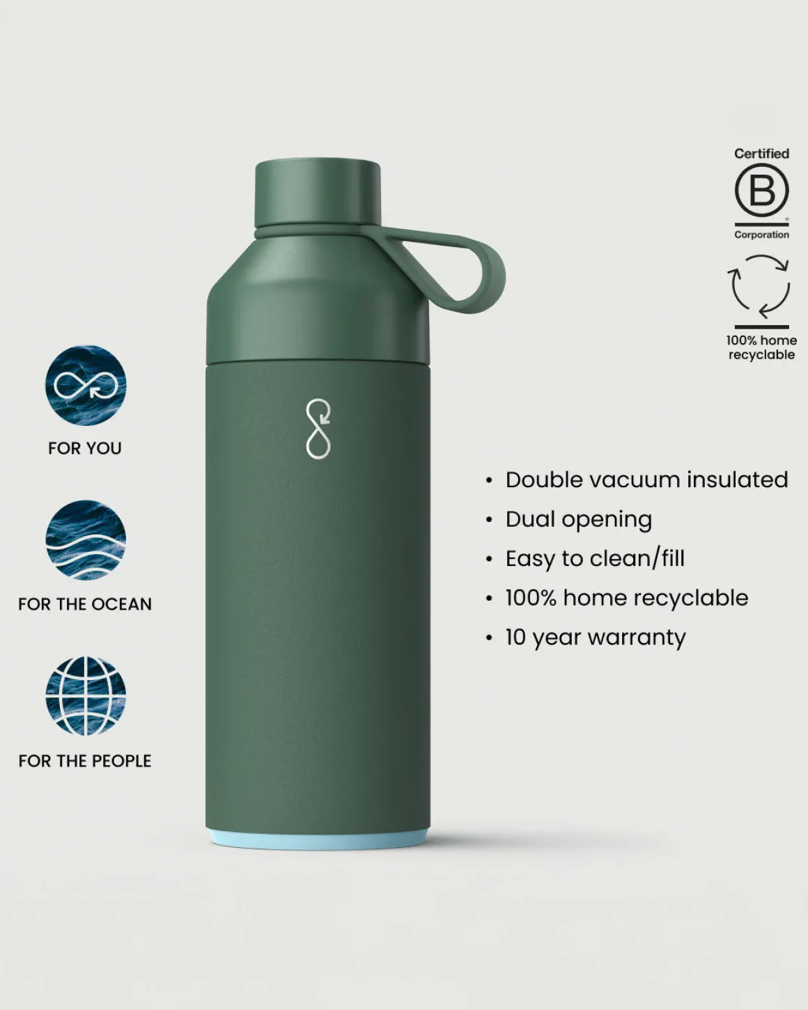 Bouteille Big Ocean 1 Litre - Passenger Vert Forêt
