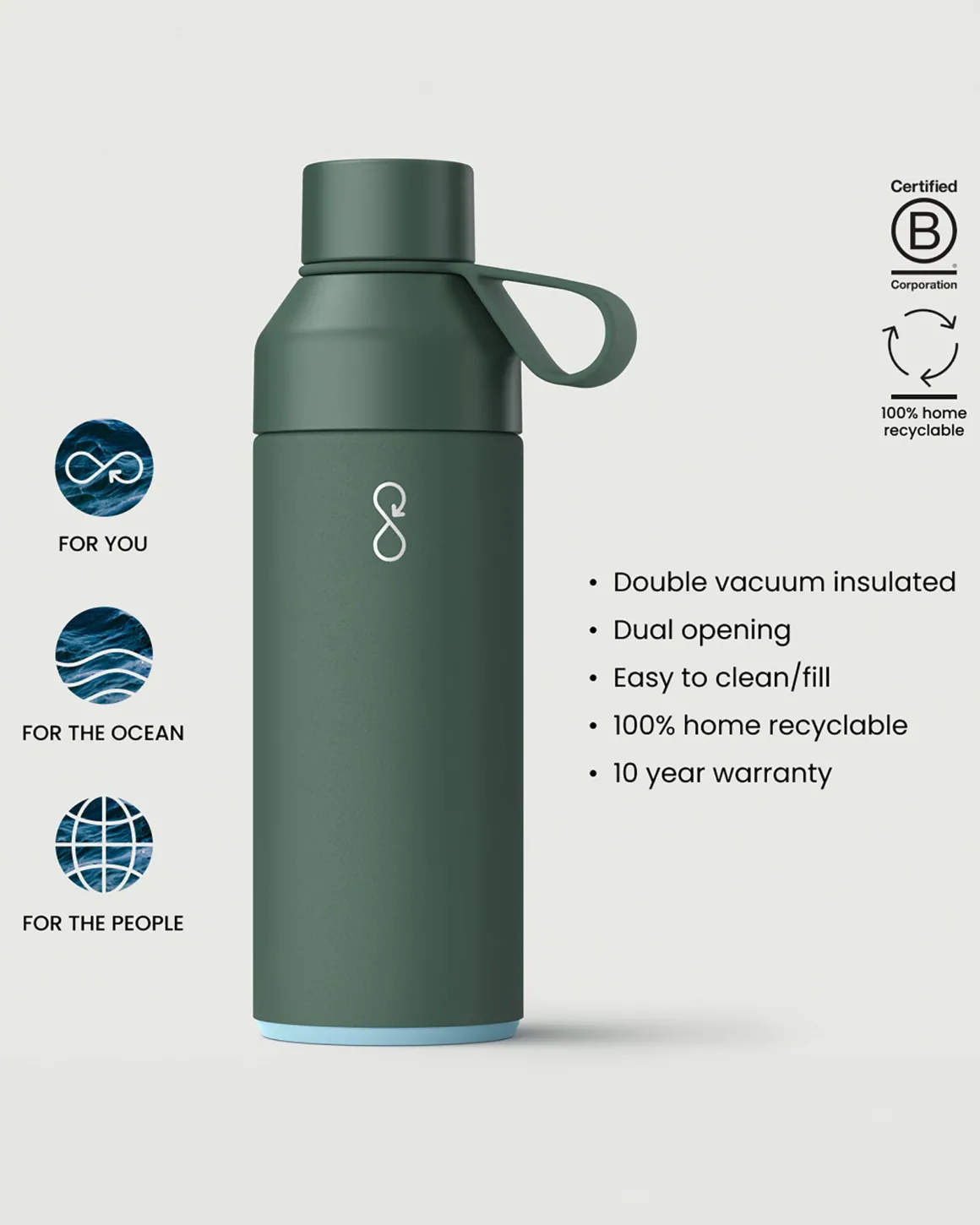 Bouteille Océan Originale 500ml - Vert Forêt
