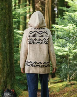 Cardigan à capuche tricoté recyclé Snoozle - Avoine