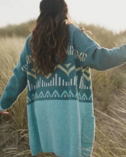 Cardigan Tricoté Recyclé en Ortie - Arctique