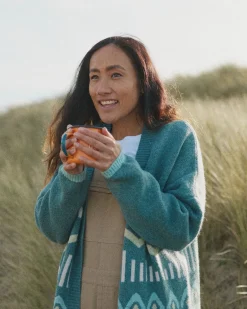 Cardigan Tricoté Recyclé en Ortie - Arctique