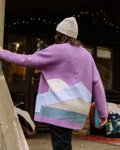 Cardigan Tricoté Recyclé Vista - Rhubarbe