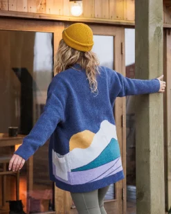 Cardigan Tricoté Recyclé Vista - Denim Foncé
