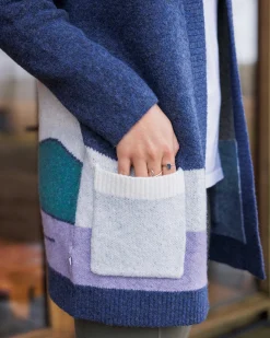 Cardigan Tricoté Recyclé Vista - Denim Foncé