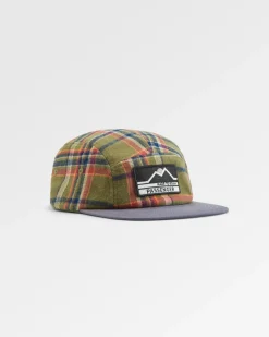 Casquette 5 panneaux en flanelle recyclée Fixie - Khaki Check