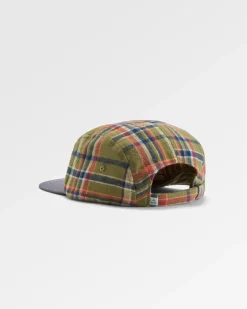 Casquette 5 panneaux en flanelle recyclée Fixie - Khaki Check