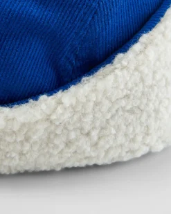 Chapeau en coton recyclé doublé sherpa - Bleu Azur