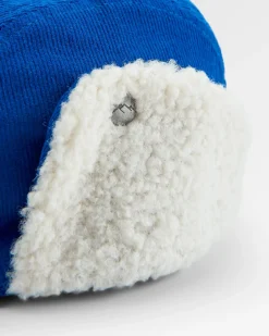 Chapeau en coton recyclé doublé sherpa - Bleu Azur