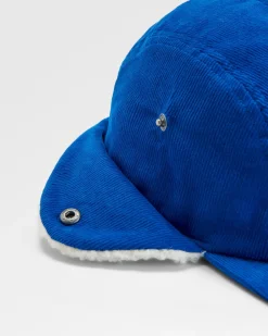 Chapeau en coton recyclé doublé sherpa - Bleu Azur