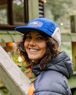 Chapeau en coton recyclé doublé sherpa - Bleu Azur