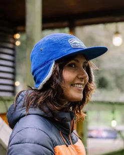 Chapeau en coton recyclé doublé sherpa - Bleu Azur