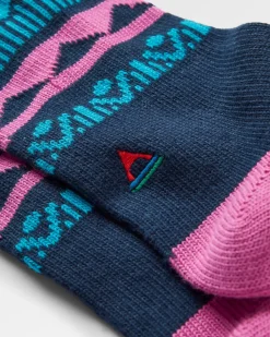 Chaussettes bio à motif d'ortie - Rich Navy