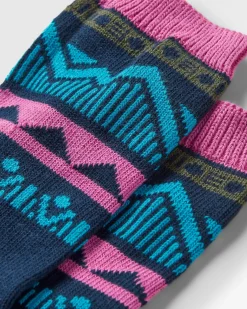 Chaussettes bio à motif d'ortie - Rich Navy