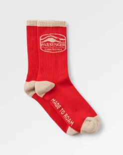 Chaussettes bio mi-épaisseur - Rouge Ocre
