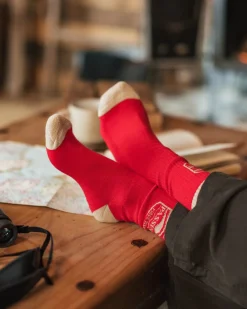 Chaussettes bio mi-épaisseur - Rouge Ocre