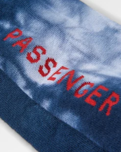 Chaussettes Crew Mi-Lourdes Organiques - Tie Dye Bleu Marine Profond