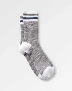Chaussettes en Côtes Biologiques de Poids Moyen - Gris Chiné