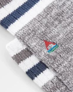 Chaussettes en Côtes Biologiques de Poids Moyen - Gris Chiné