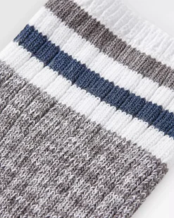 Chaussettes en Côtes Biologiques de Poids Moyen - Gris Chiné