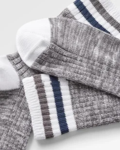 Chaussettes en Côtes Biologiques de Poids Moyen - Gris Chiné