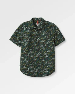 Chemise à Manches Courtes Imprimée Ripstop Way - Courant Océanique Noir