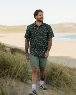 Chemise à Manches Courtes Imprimée Ripstop Way - Courant Océanique Noir