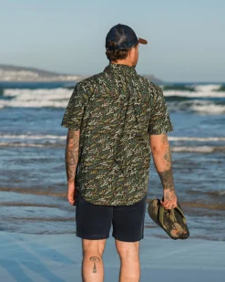 Chemise à Manches Courtes Imprimée Ripstop Way - Courant Océanique Noir