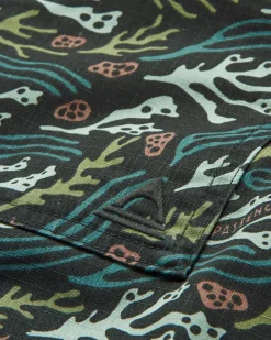 Chemise à Manches Courtes Imprimée Ripstop Way - Courant Océanique Noir