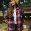Chemise bio à manches longues Stella - Rich Navy/ Red Ochre Check
