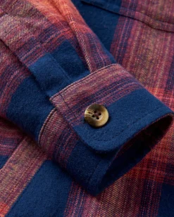 Chemise bio à manches longues Stella - Rich Navy/ Red Ochre Check