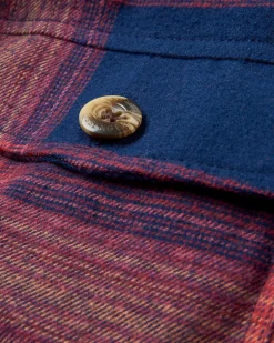 Chemise bio à manches longues Stella - Rich Navy/ Red Ochre Check