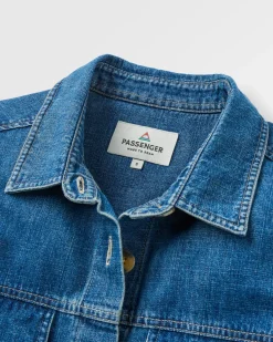 Chemise en coton bio à manches longues Coral - Denim délavé