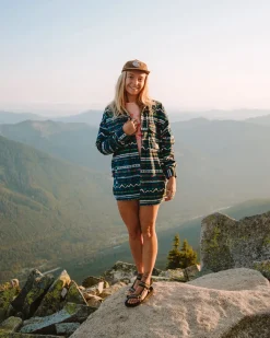 Chemise en Polaire Recyclée de l'Est - Montagne Géo Marée Bleue