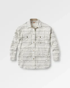 Chemise en Polaire Recyclée East - Motif Montagne Vintage Blanc