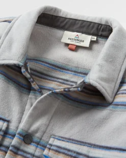 Chemise en polaire recyclée Maple - Rayures gris acier