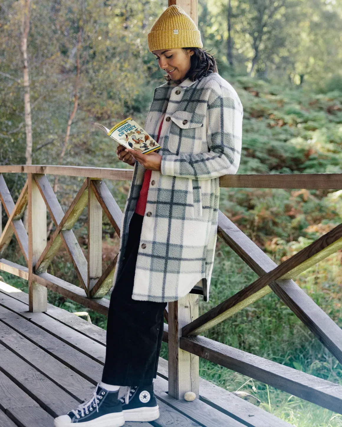 Chemise en polaire sherpa recyclée Cloudy - Pistachio Check