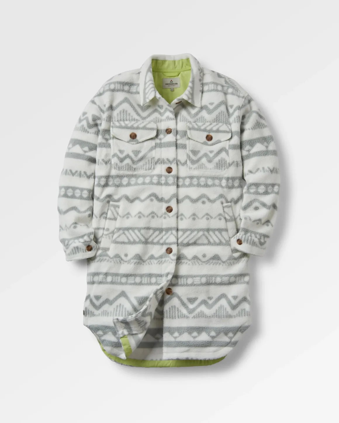 Chemise en polaire Sherpa recyclée Cloudy 2.0 - Mountain Geo Vintage White