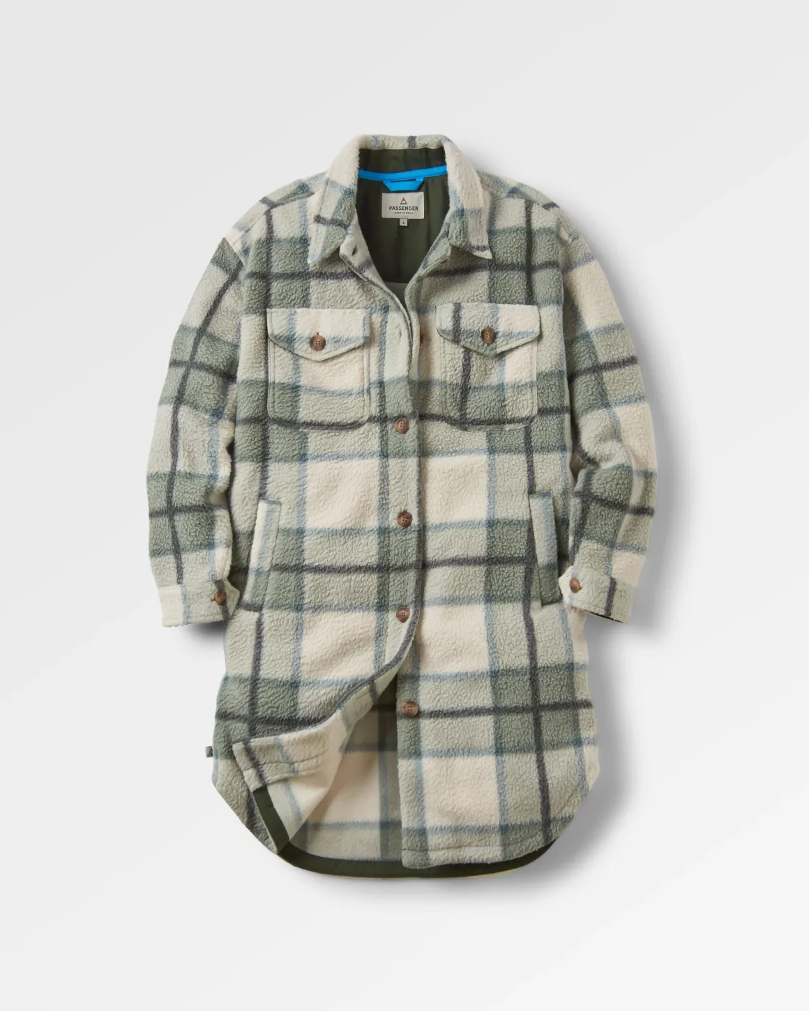 Chemise en polaire sherpa recyclée Cloudy - Pistachio Check
