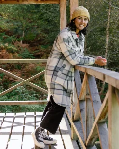 Chemise en polaire sherpa recyclée Cloudy - Pistachio Check