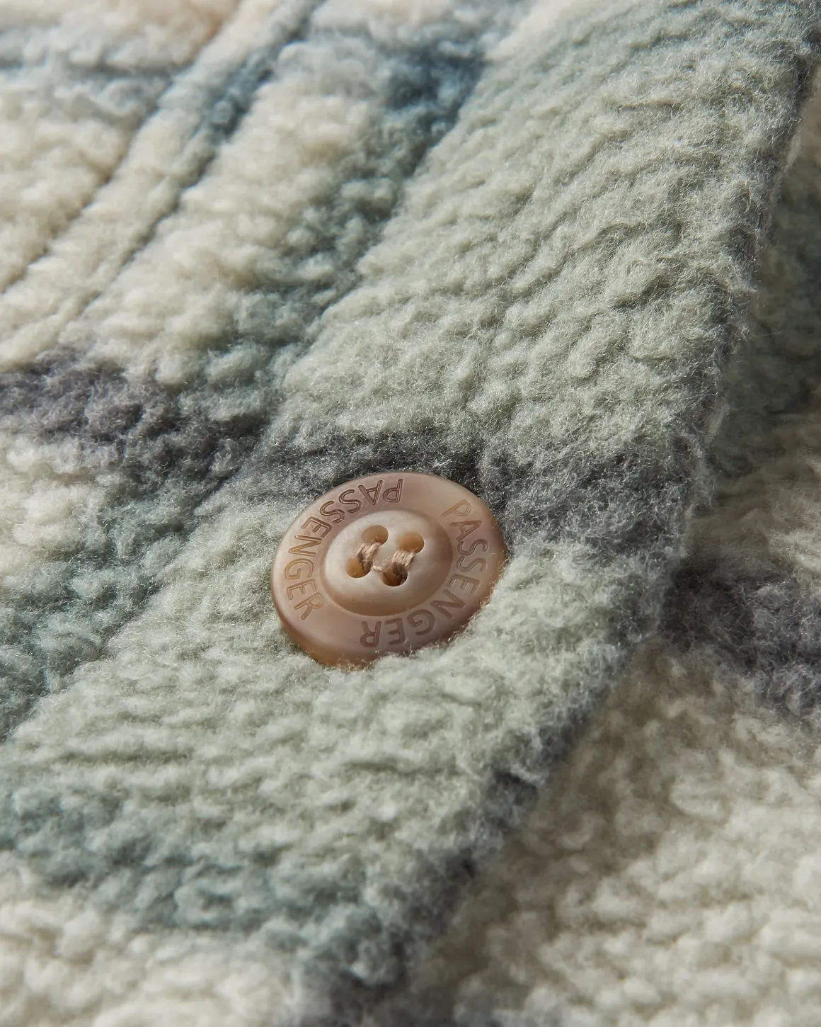Chemise en polaire sherpa recyclée Cloudy - Pistachio Check