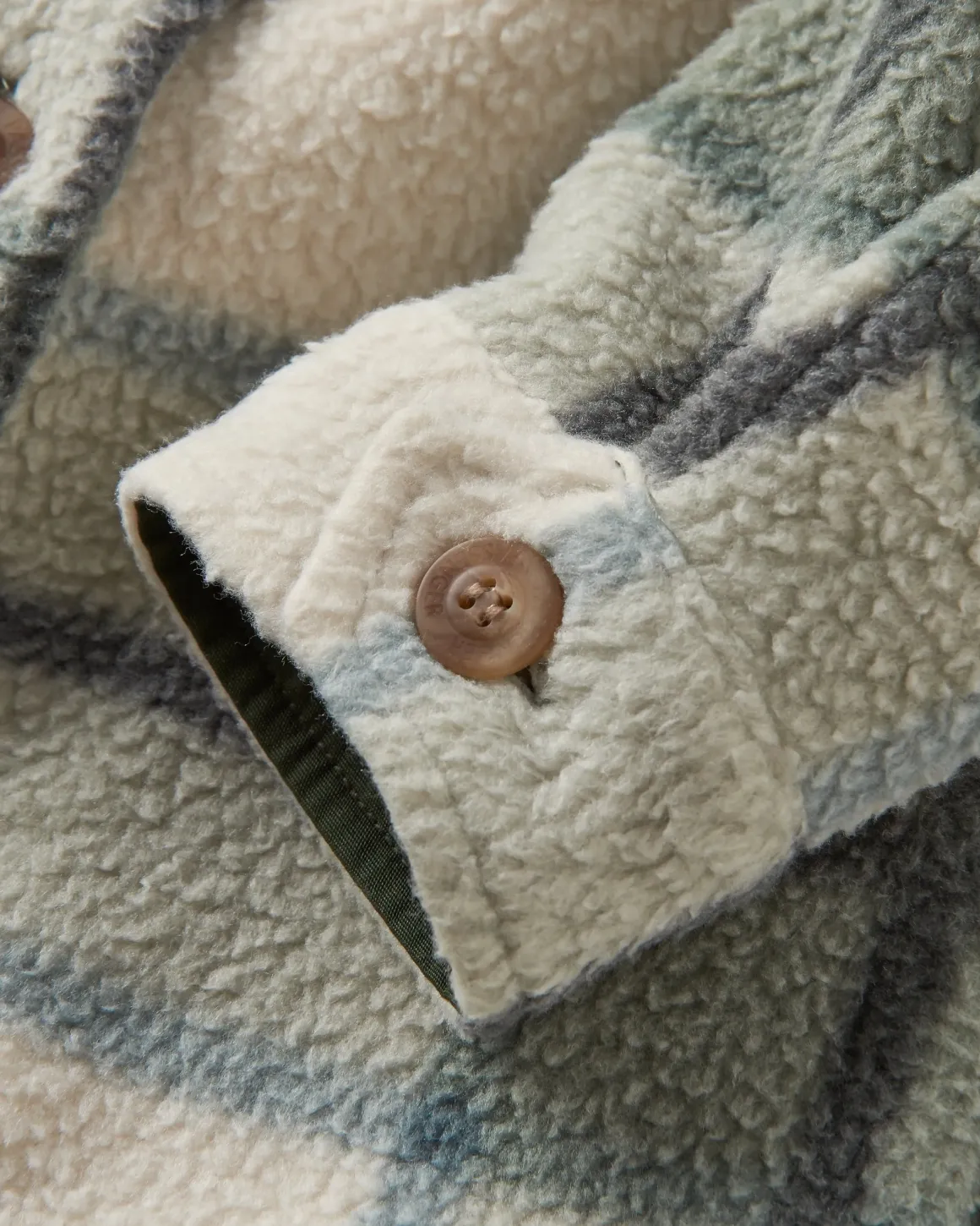 Chemise en polaire sherpa recyclée Cloudy - Pistachio Check